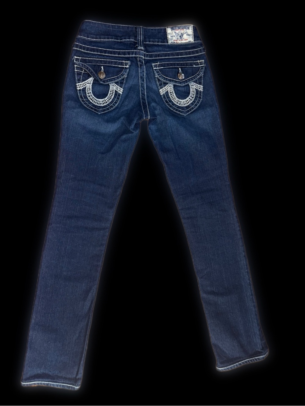 True Religion Blue Denim low waisted straight leg jeans - Picture 2 of 8